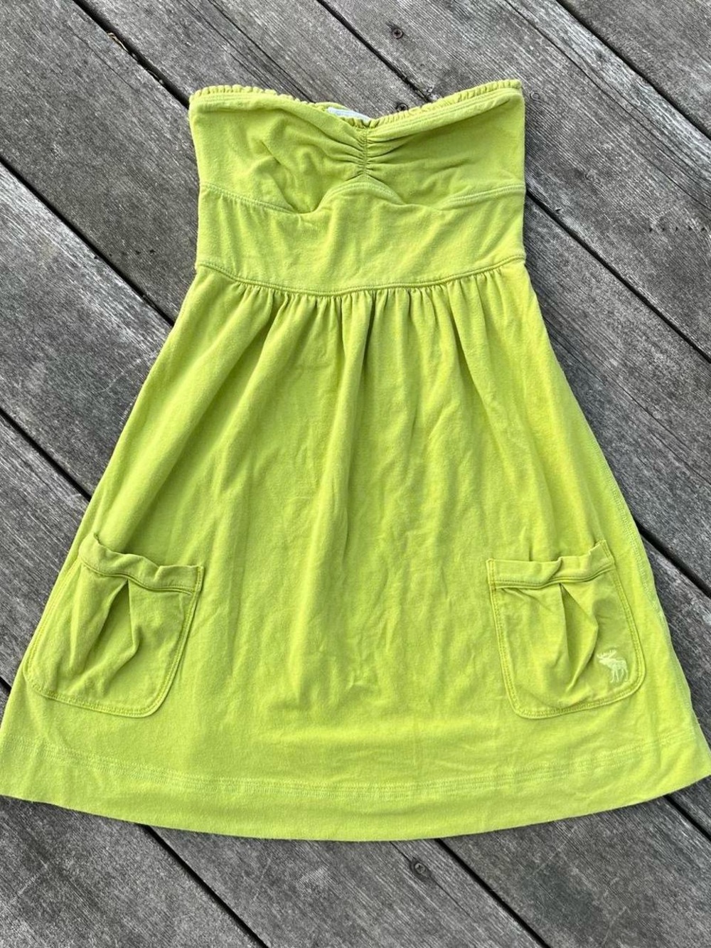 Abercrombie & Fitch lime green strapless mini dress